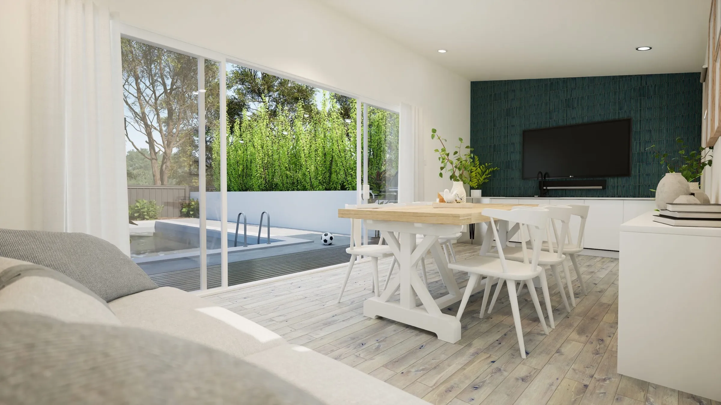 The Pool House interior